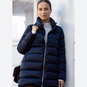 Elegant Midnight Blue Puffer Coat